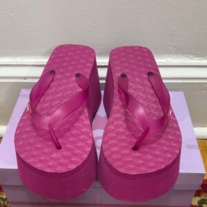 Fuchsia Platform Flip Flops